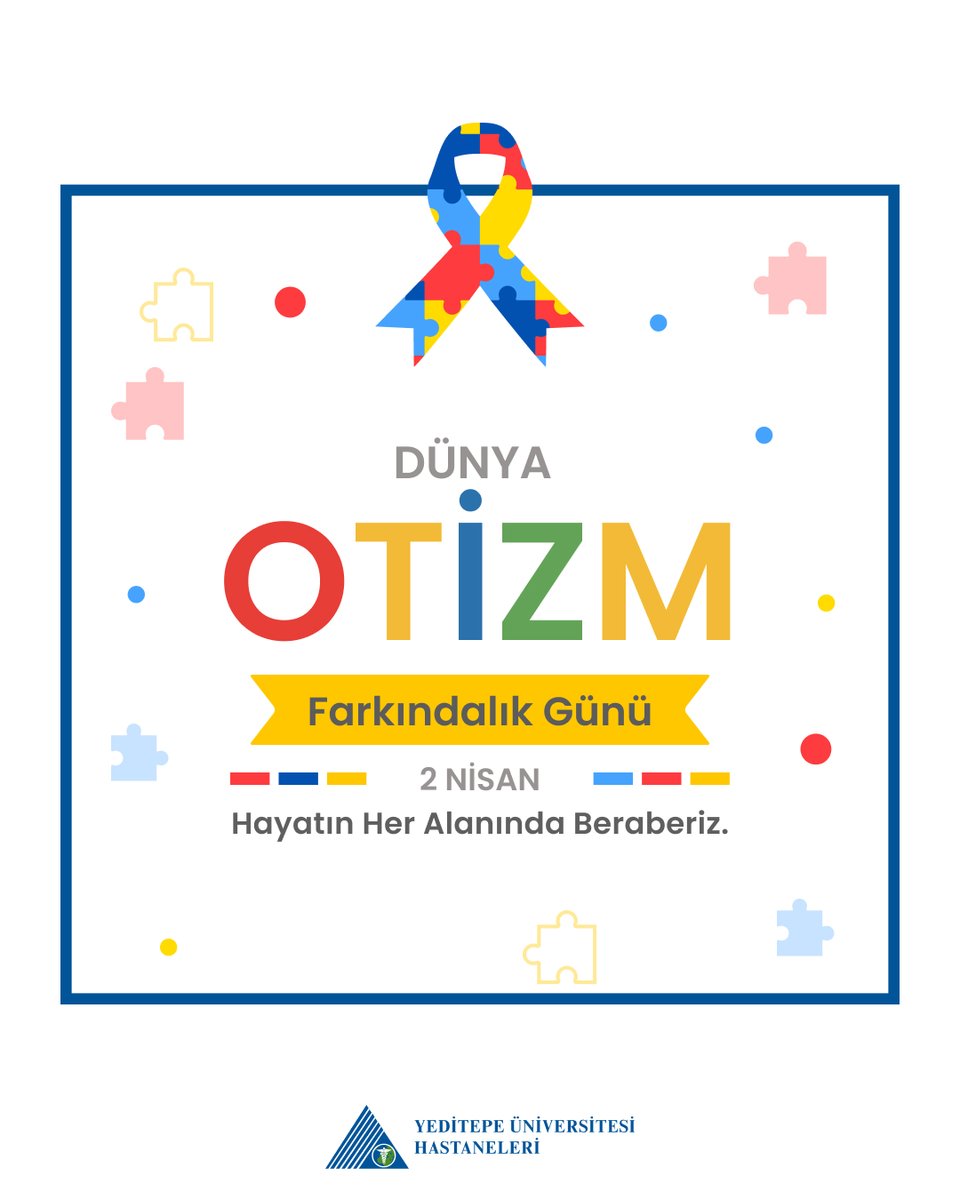 #DuenyaOtizmFarkındalıkGünü'nde her bireyin benzersiz olduğunu ve eşit saygıyı hak ettiğini, aynı zamanda otizmli bireylerin topluma kazandırılmasında hepimizin katkısı olması gerektiğini de hatırlatmak istiyoruz.
Biz bir aradayken güçlüyüz. 💪🌟

#yeditepeüniversitesihastaneleri