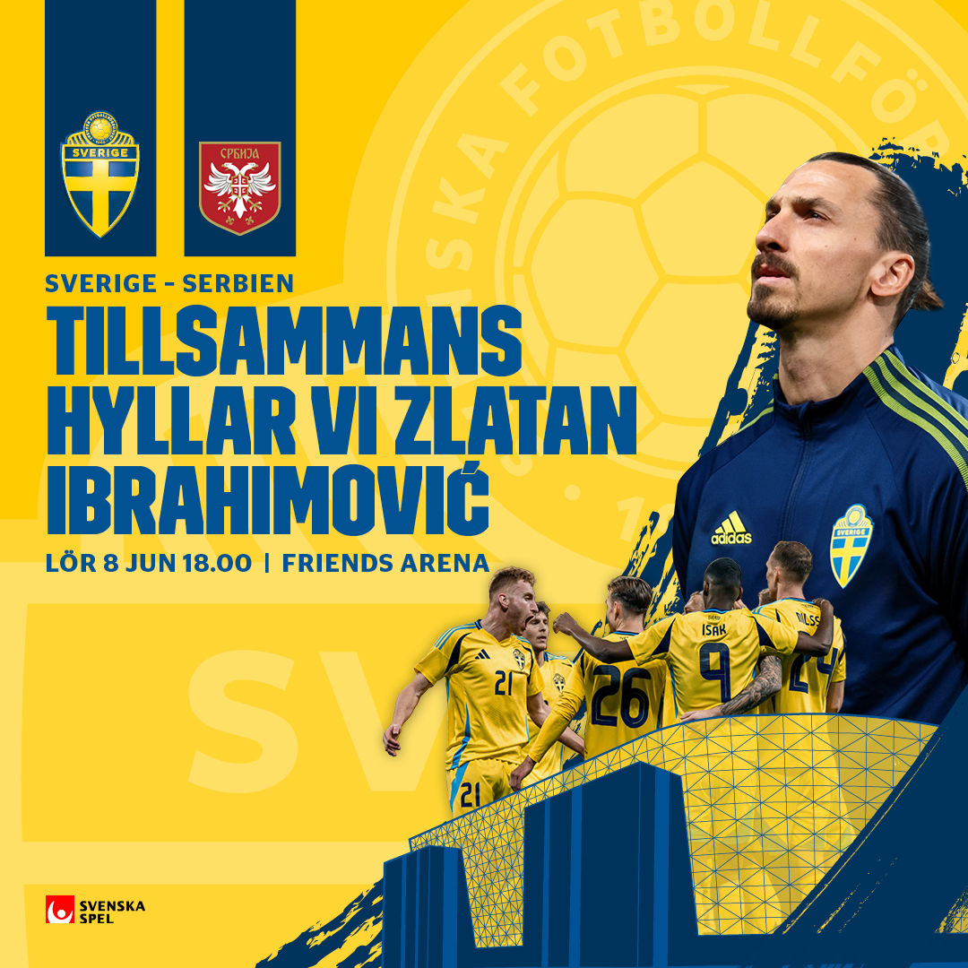 Nu är biljetter för Sverige - Serbien släppta 🔗👇

Missa inte när Zlatans karriär hyllas och herrlandslagets kamp mot Serbien ⚽

Biljetter🎫
w.axs.com/YaHm50R6iK6

#axsswe #events #tickets #moments #serbien #sverige #herrlandslag #fotboll #friendsarena