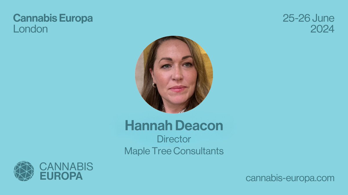 Speaker announcement 🗣 Excited to have Hannah Deacon, a prominent leader in the UK's medical cannabis sector, join #CE2024! Looking forward to hearing her thoughts on advocacy for patients' rights & deep expertise. @Hannah_Deacon40 .@mapletreecan 🎟️👇 eu1.hubs.ly/H08gP3l0 🌿