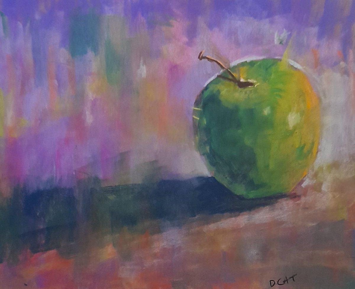 Good morning. Sketch I did yesterday. Soft pastel. #sketch #sketchart #Sketching #art #fruit #Apple #still