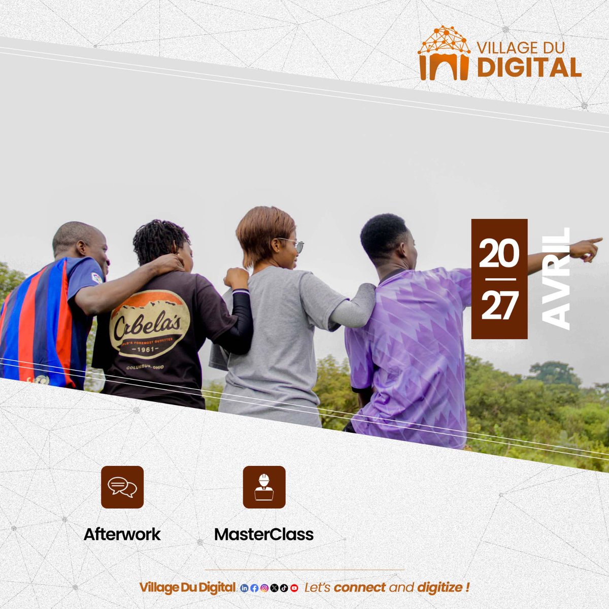 4ème mois de l'année avec de bons plans pour vous au @VillageduDigit 😌

Préparez vous à réseauter, à vous déconnecter et aussi à acquérir de nouvelles connaissances 🎯

Cochez les dates 🗓️

Bon mois d'avril à chacun.

#VillageDuDigital #InclusionNumerique #BeninNumerique #wasexo