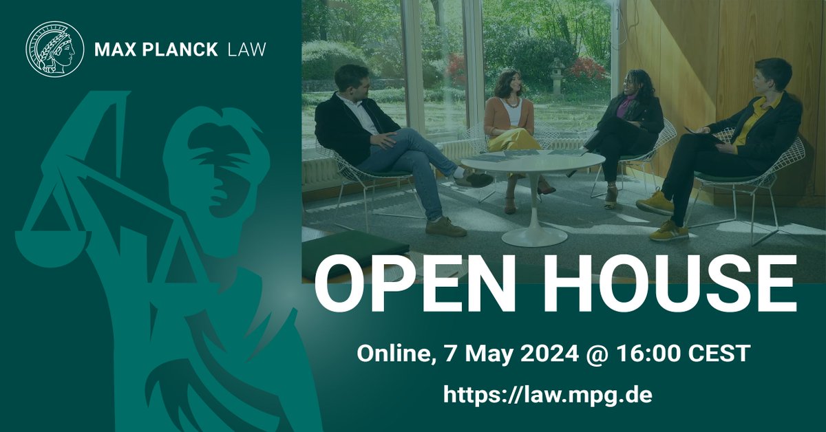 Are you a passionate early career researcher in law looking for academic opportunities in an intellectually stimulating, challenging, and supportive environment? Then join our Max Planck Law Open House online information event on 7 May 2024. To register: law.mpg.de/event/open-hou…
