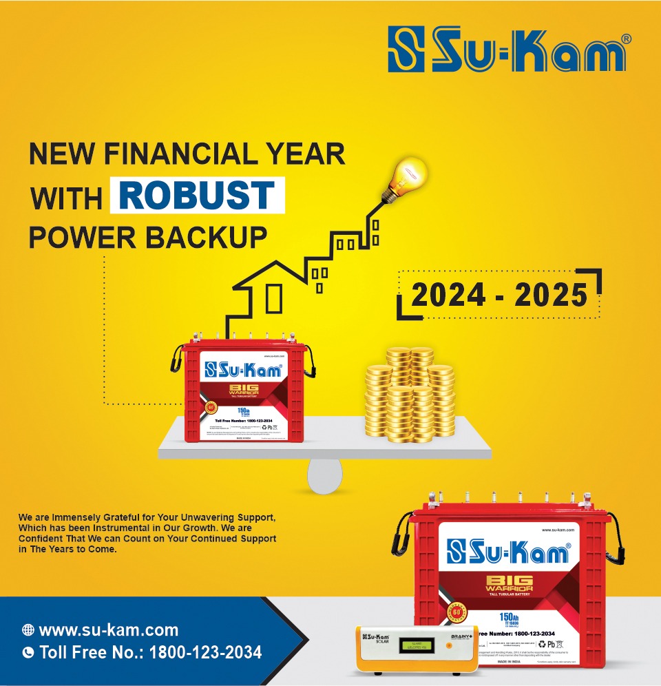 'Charged up and ready to fuel success in the new financial year!'
.
To Know more visit:- su-kam.com
.
#Sukam #talltubularbattery #EnergyUnlimited #sukaminverters #sukambatteries #sukamindia #sukambatteries #SolarPower #RenewableEnergy #onebatteryatatime #sukamsolar