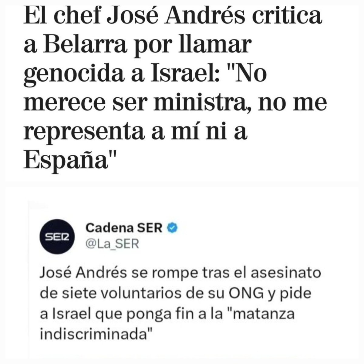 Éstos son mis principios, y si no le gustan, tengo otros'.
Chef José Andrés. 
#FreePalestineFromlsrael