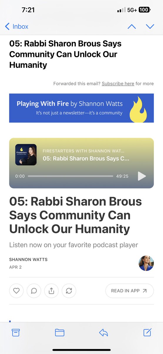 I’m looking forward to listening to this podcast interview by @shannonrwatts of Rabbi @SharonBrous.