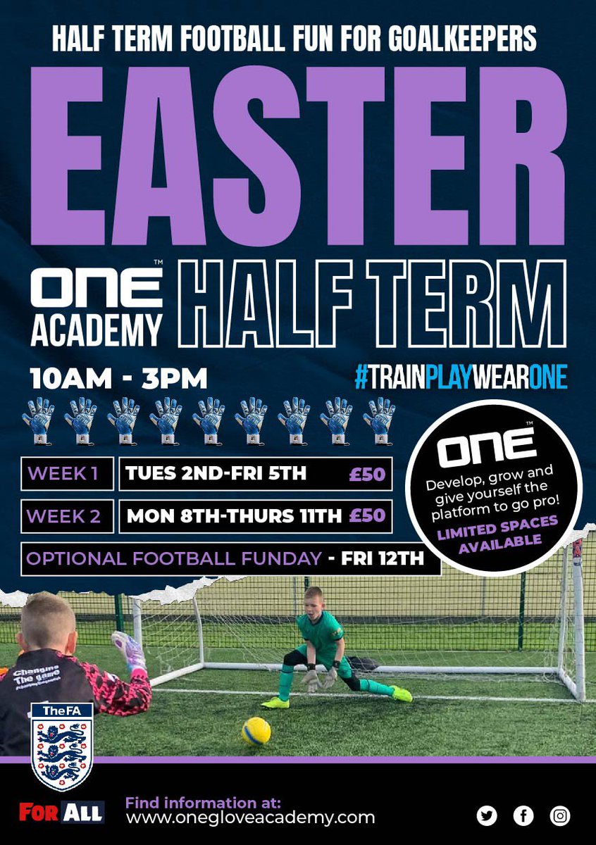 ⚽️Ready to Go⚽️ All setup for week 1, day 1 on our Easter half term holiday course sponsored by @NWRHygiene We are fully booked this week but have space next week on our outfield and Gk course. NEA ➡️ newcastleeliteacademy.co.uk/product/easter… ONE GLOVE ➡️ onegloveacademy.com/product/easter…