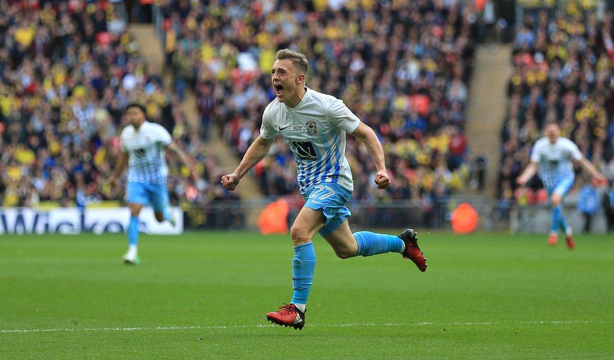 Coventry_City's tweet photo. #OTD in 2017, the Sky Blues lifted the Checkatrade Trophy at Wembley! 🏆 #PUSB https://t.co/wjkEObAubd