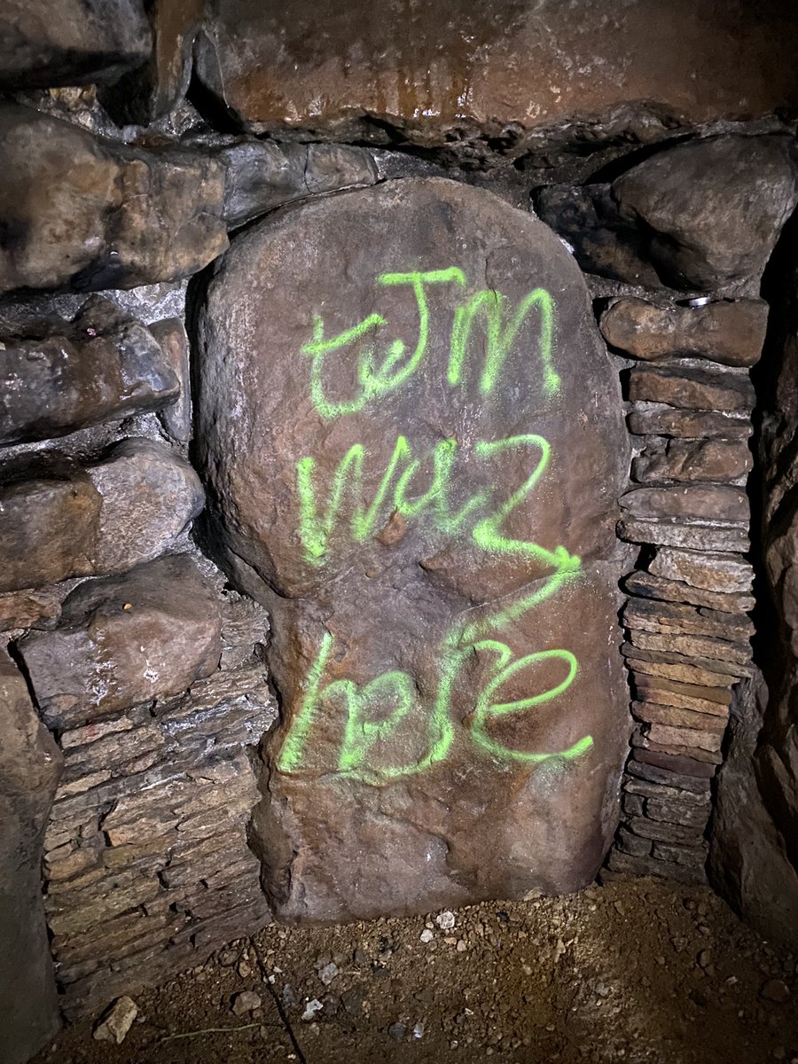 A lovely Easter walk up to a Long Barrow dated to 3650BC in Wiltshire. Question; Why would someone do this? Shame on you whoever you are…