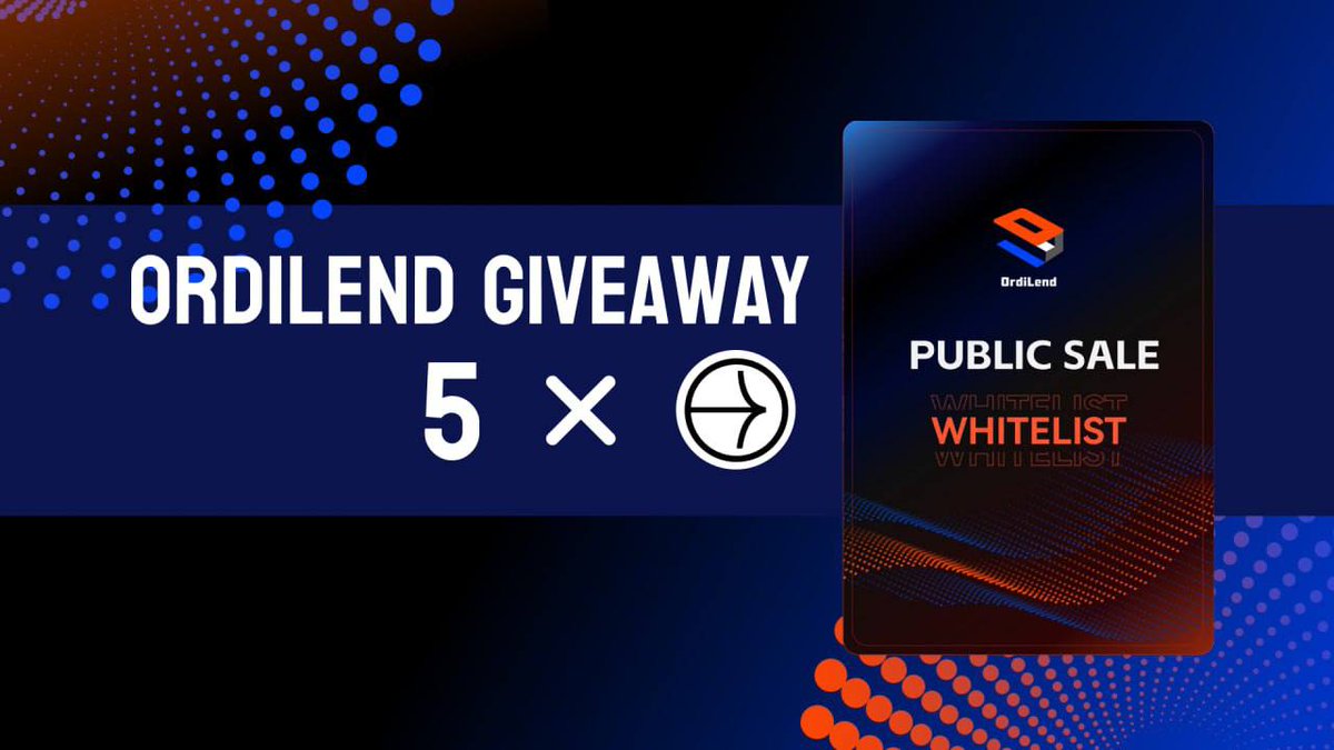 抽5个  <a href="/OrdiLend_btc/">OrdiLend</a>  WL

OrdiLend是 BTC 第 2 层上BTC Layer2桥接和贷款协议，很快会扩展到 Merlin 二层上。 

这是继MerlinSwap后，最受期待的二层DeFi项目。别错过这一轮的公募，名额有限。

要求:

1. 关注
<a href="/OrdiLend_btc/">OrdiLend</a> + <a href="/yutiancoin/">雨天</a> 

2.点赞+转发 
3.评论区留EVM钱包地址 

24h开