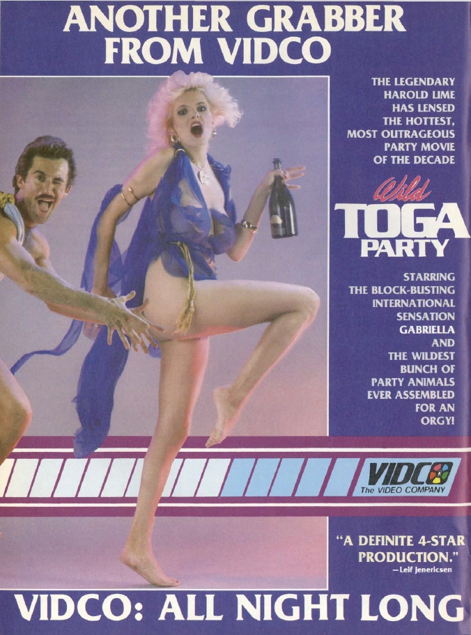 Vidco Wild Toga Party Hustler December 1985