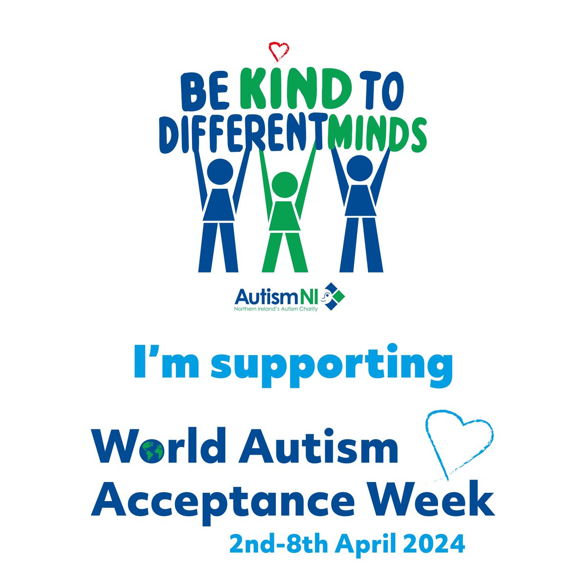 Heres to every person with autism, and their support crew, 

#WorldAutismAcceptanceWeek 

This week we celebrate the spectrum of colour and vitality #autism brings. 

#BeKindToDifferentMinds