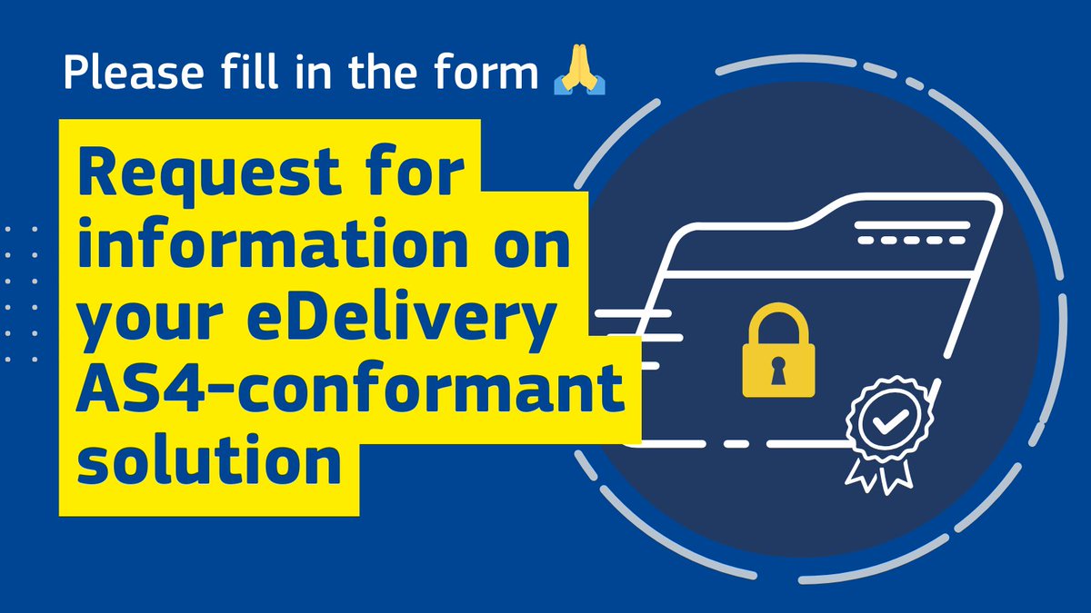 Dear product &amp; service providers, have you updated information on your eDelivery AS4-conformant solution? europa.eu/!9FnQVp