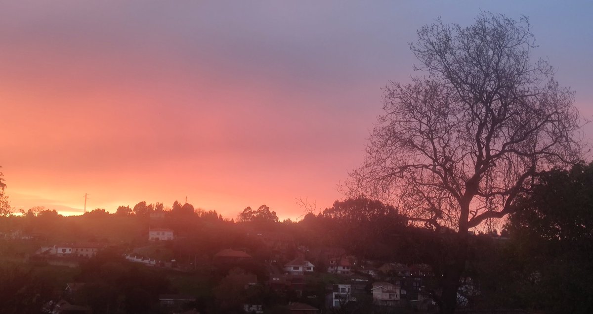 Con cielo nublado aparece el amanecer de hoy por el Somió rural y con una temperatura de 11°c. Feliz Martes ! @AEMET_Asturias @eltiempotpa @ElTiempoA3