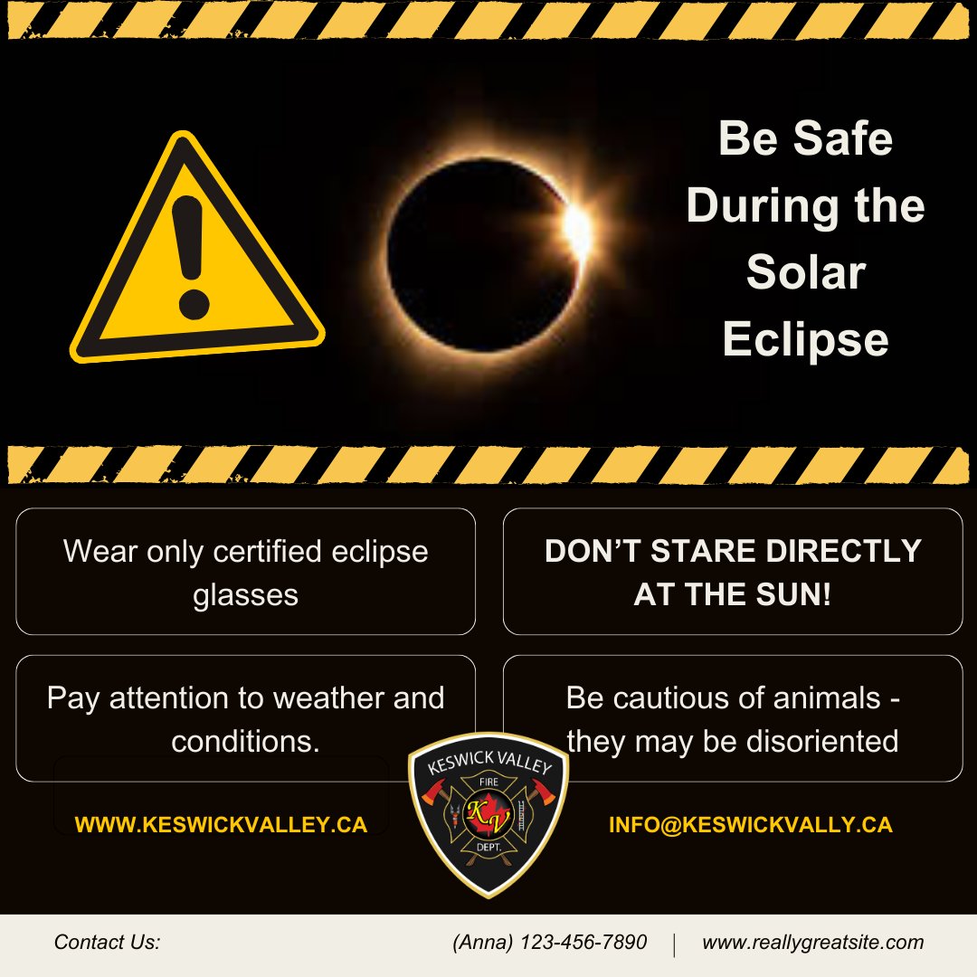 With upcoming #solareclipse only use certified #eclipse glasses. Looking at light w/o proper #eyeprotection even for seconds can cause severe & permanent damage including viewing through camera/binoculars/telescope w/o special-purpose filters #Eclipse2024 #SolarEclipse2024 #NB