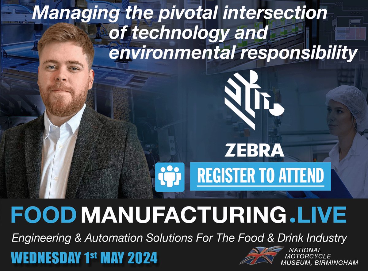 We are delighted to announce that Robert Pick of @ZebraTechnology is presenting a special Workshop at Food Manufacturing Live. It takes place on Wednesday 1st May at the National Motorcycle Museum near the NEC. Find out more here: bit.ly/4aTxatL #foodmanufacturinglive