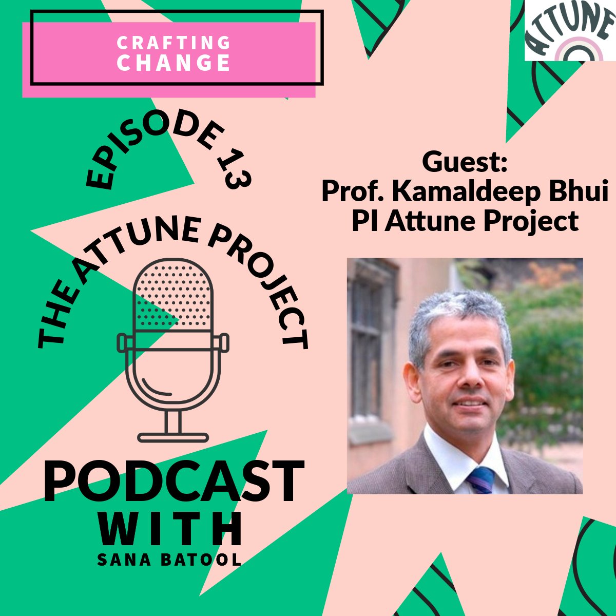 AttuneProject's tweet image. Our Latest Attune Podcast!
In this special episode, Prof. @KSBhui, Principal Investigator at Attune Project, shares insights on the dynamic interplay between art and mental health policy. Listen here: open.spotify.com/episode/4sXnGX…
#AttuneProject