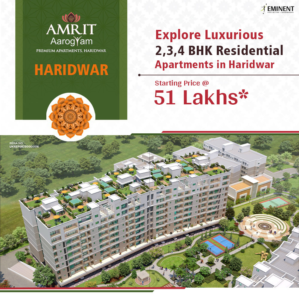 🏠 #AmritAarogyam
🌟 #PremiumApartments
🛋️ #Luxurious #2BHK, #3BHK, #4BHK #Apartments at #Haridwar
💰 #Starting Price @ ₹51 Lakhs*

🌄 #Experience Serene #Living in #Haridwar!
🔑 #Limited Units #Available – #Reserve Yours Now!

🔗 #Visit: investadvisewealth.com
📞  9899022675