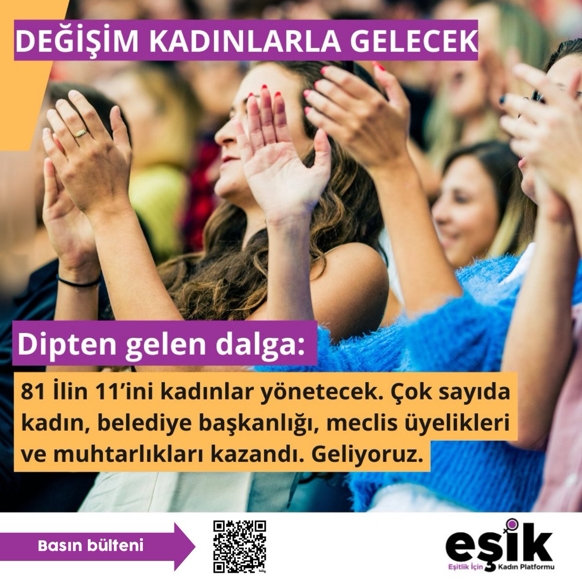 📢DEĞİŞİM KADINLARLA GELECEK 🔗Basın bülteni ➡️bit.ly/3VD1dAT ♦️ 31 Mart yerel seçimlerinde iktidar bloğu, halktan güvenoyu alamamıştır. Demokrasi ve halkın iradesine saygı gereği bir an önce erken seçime gidilmesi gerekir. ♦️ Yerel seçim sonuçları açıkça gösteriyor ki,