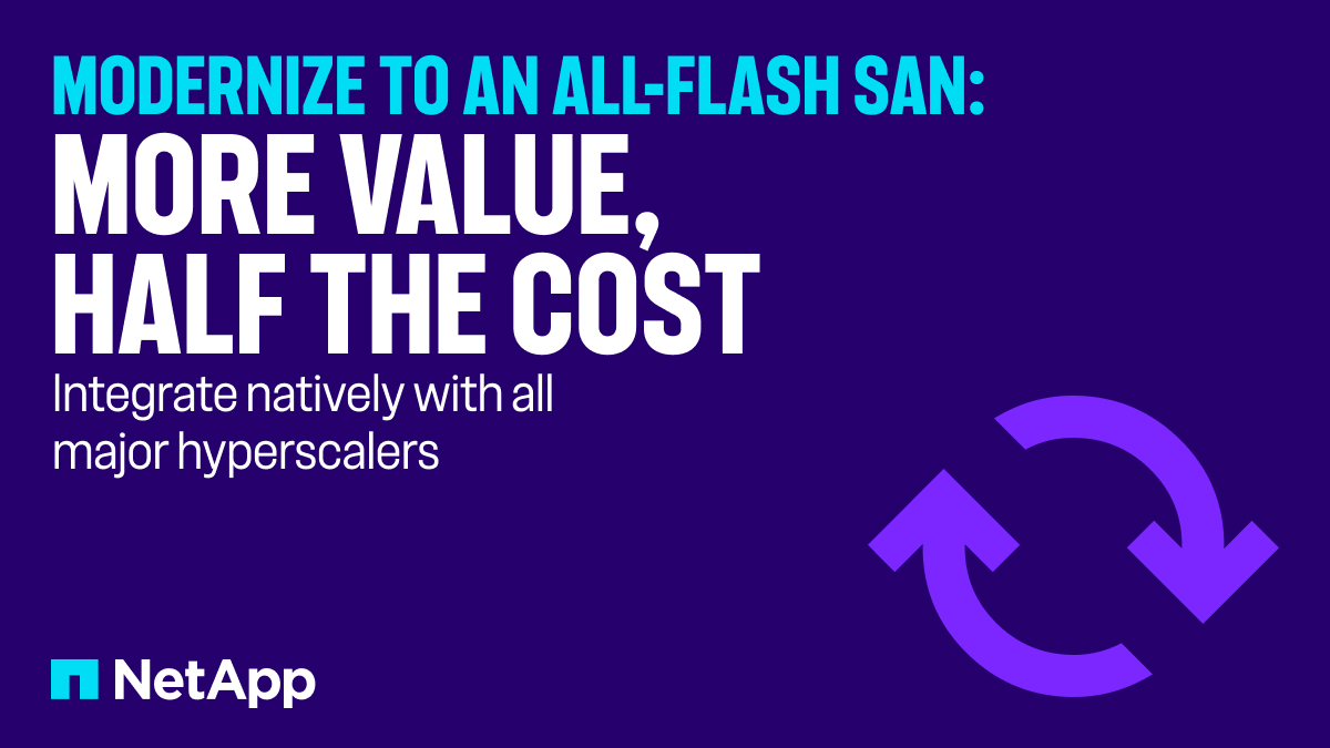 Integrating seamlessly with major #publicclouds @awscloud, @Azure, & @googlecloud, our #AllFlash SAN delivers a future-proofed hybrid multicloud solution while protecting your @VMware workloads! Getting more for less is just the beginning. Learn more: ntap.com/3TuHGzS