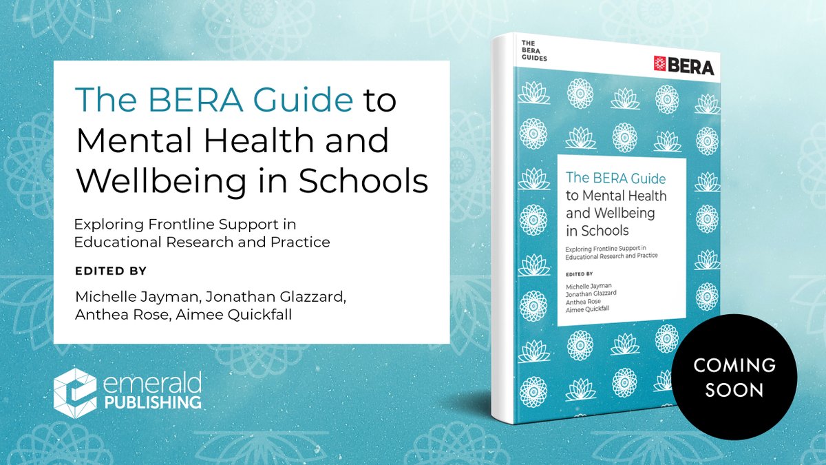 📢 New book announcement! We’re delighted to be publishing “The BERA Guide to Mental Health and Wellbeing in Schools: Exploring Frontline Support in Educational Research and Practice” with @BERAnews! Out in August, more info: bit.ly/3Vx8IJB @DrAimeeQuicks @j_glazzard