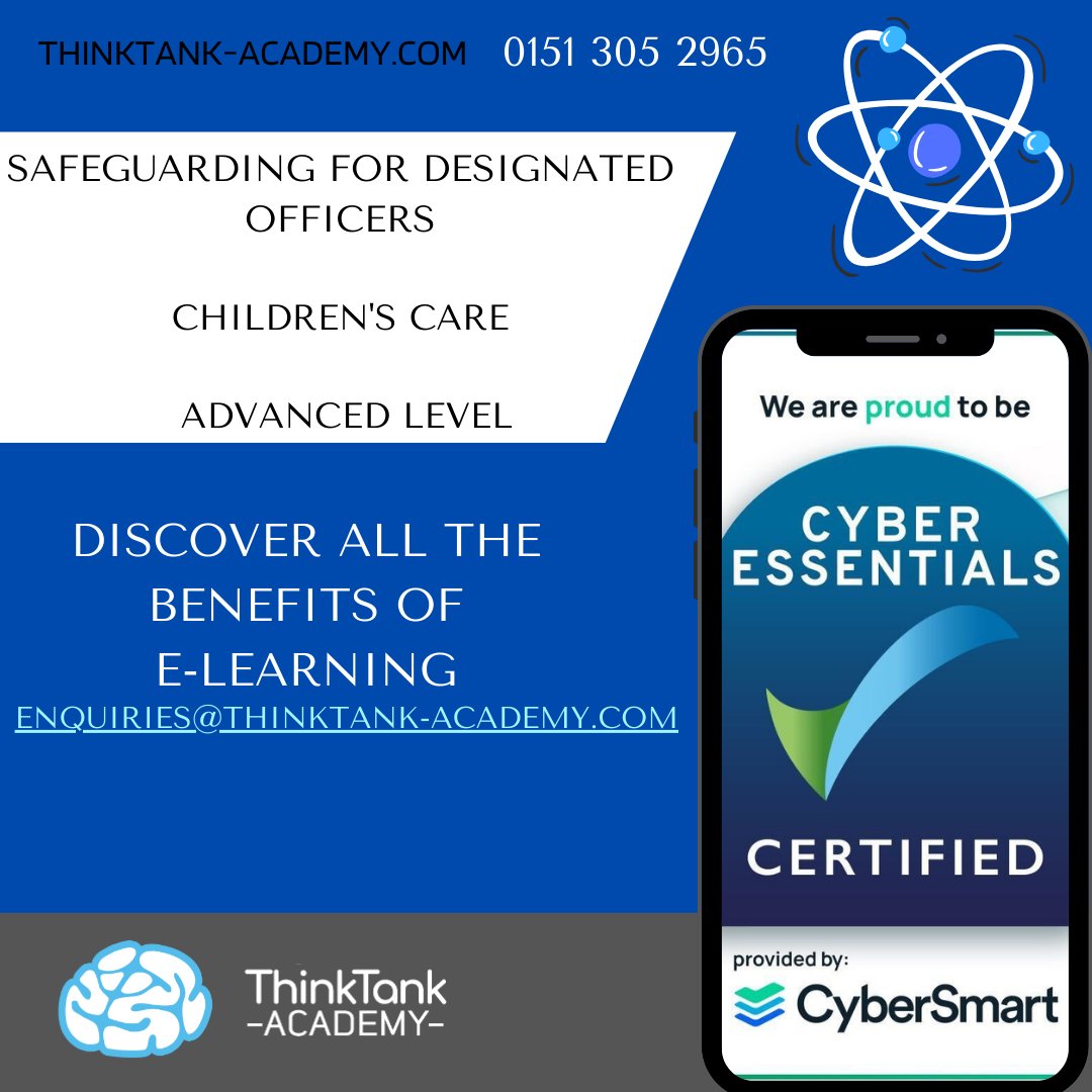 🌟Ready to take your safeguarding expertise to the next level? 
For more information and registration, visit thinktank-academy.com
. 💙 #Safeguarding #ChildProtection #AdvancedTraining #DesignatedOfficers #ChildrensCare #ProfessionalDevelopment