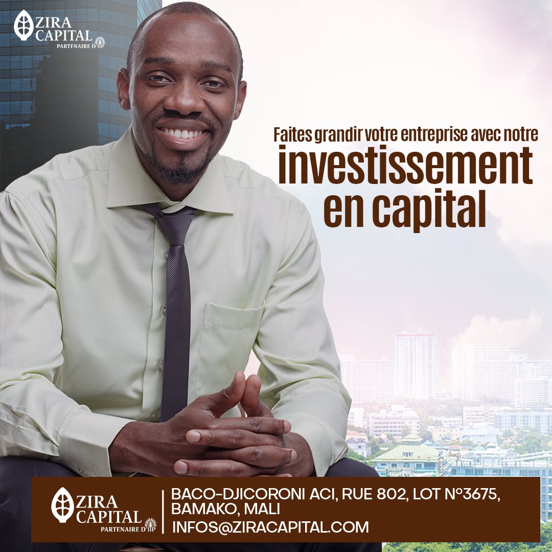 Faites grandir votre entreprise avec notre soutien en capital !

Chez Zira Capital, nous investissons dans votre croissance et votre succès. 
Ensemble, atteignons de nouveaux sommets ! 💼

#ZiraCapital #investissement #Entrepreneuriat #fonds #capital #virals #Mali