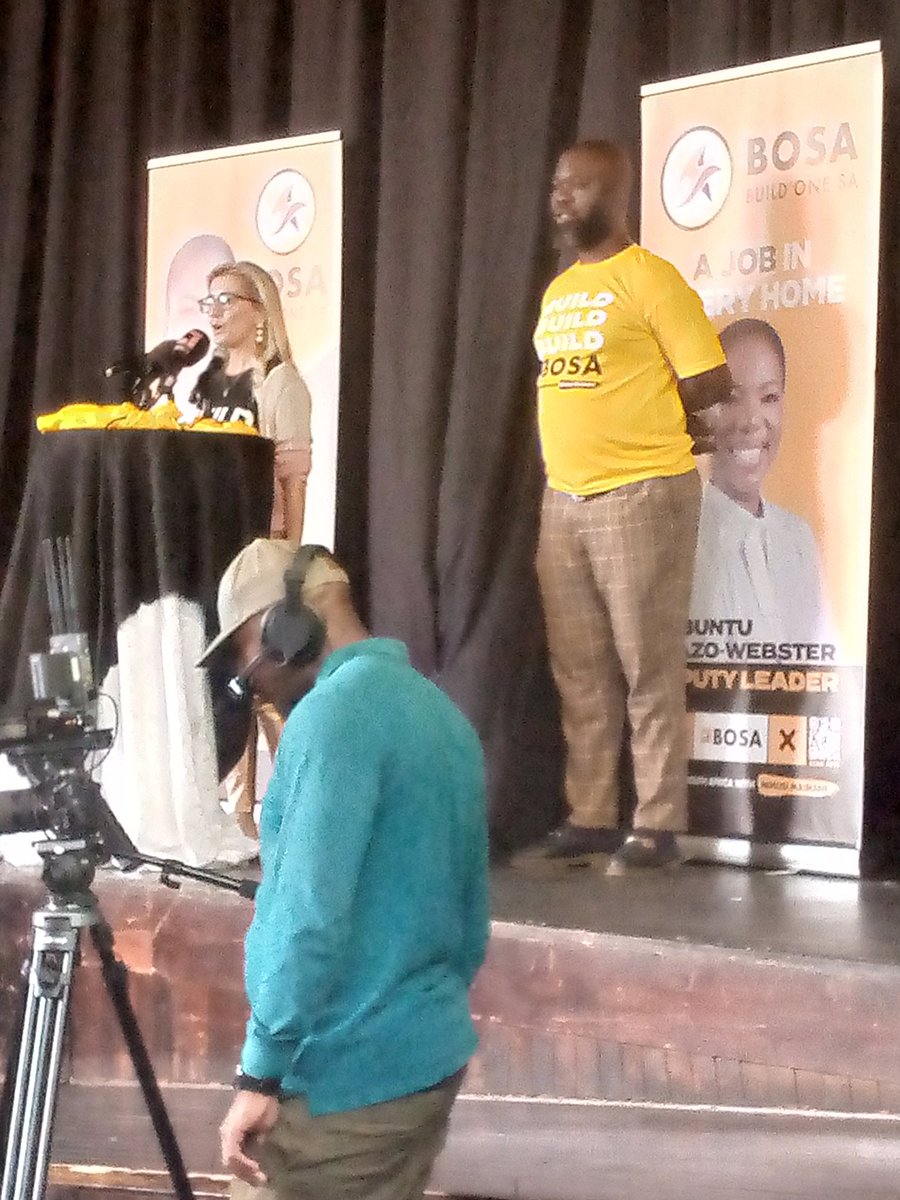 BosaRegionO12's tweet photo. We are well underway with the main event, our Premier Candidate will be announced. Provincial Convener Maria du Toit and Provincial Campaigns Coordinator Panyaza Phiri on the stage. https://t.co/kUGUW5P5Bn