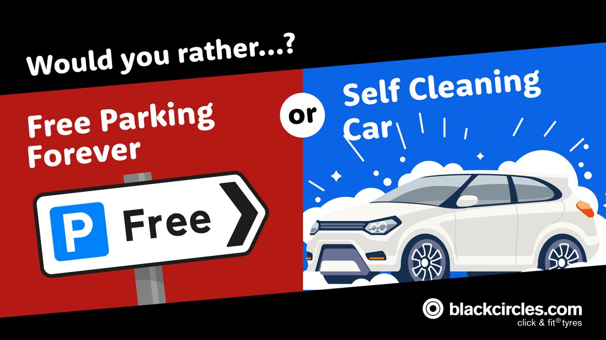 We got thinking about some car related burdens. Would you rather... ⛽ Never have to pay for parking again or never have to clean your car again? 🧼 Tell us below!