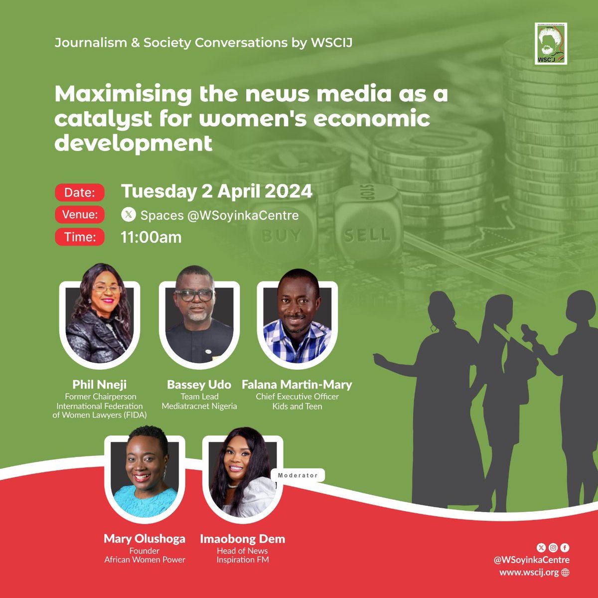 One hour to go!

Do not miss out on our engaging discussion about harnessing the power of media to boost women's economic growth.

Date: Tuesday, 2 April
Time: 11:00 AM
Click 👉x.com/i/spaces/1OdKr… to participate.

<a href="/MarBeeeM/">Maryam Abdullahi</a> <a href="/AsumataYaks/">Asumata Martha Agas</a> <a href="/OlufisoyeAdeni1/">Olufisoye Adenitan</a>
<a href="/karinainemo/">karina </a> <a href="/zvbaida/">zubaida b. ibrahim 🪭</a>