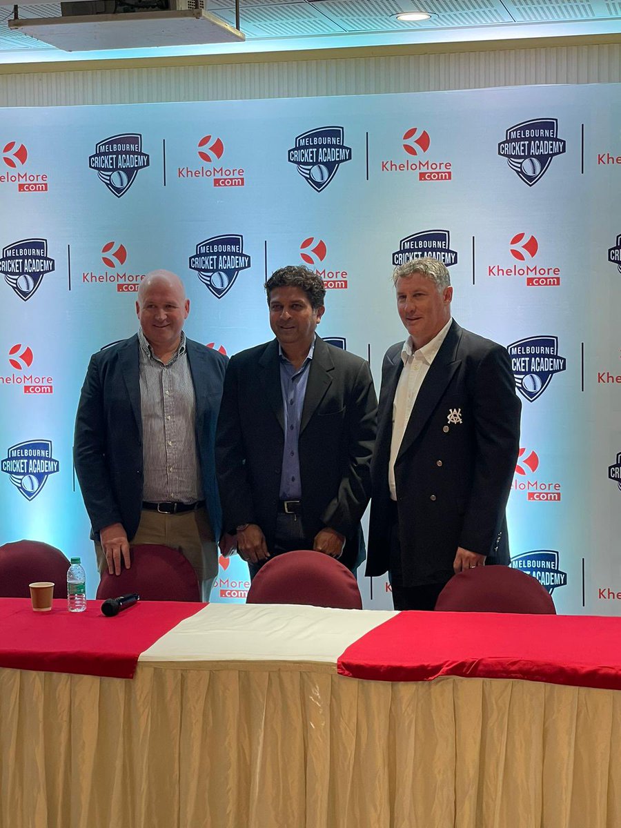 Launched 🚀 

Big day in Mumbai unveiling the new Melbourne Cricket Academy with our friends at <a href="/KheloMore/">KheloMore</a>. 

Taking Victorian expertise to the world!