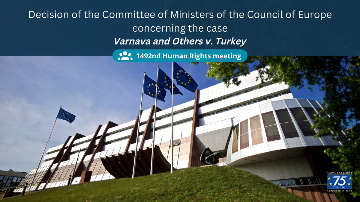 🇹🇷@coe ministers - strongly urge Türkiye to pay the sums awarded by #ECHR in 2009 Varnava v. Turkey - ask to be kept informed on any additional investigation which might have been initiated as regards the remaining six missing persons in this case. ➡️go.coe.int/vF4y9