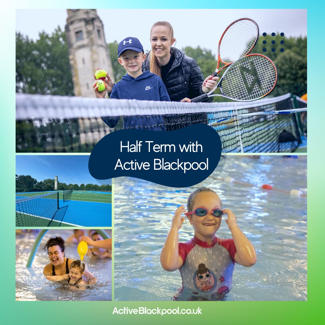 Don't forget to keep active this half term! From tennis in parks across Blackpool to our free swimming for under 16's, there's lots of ways you and your family to #getactive