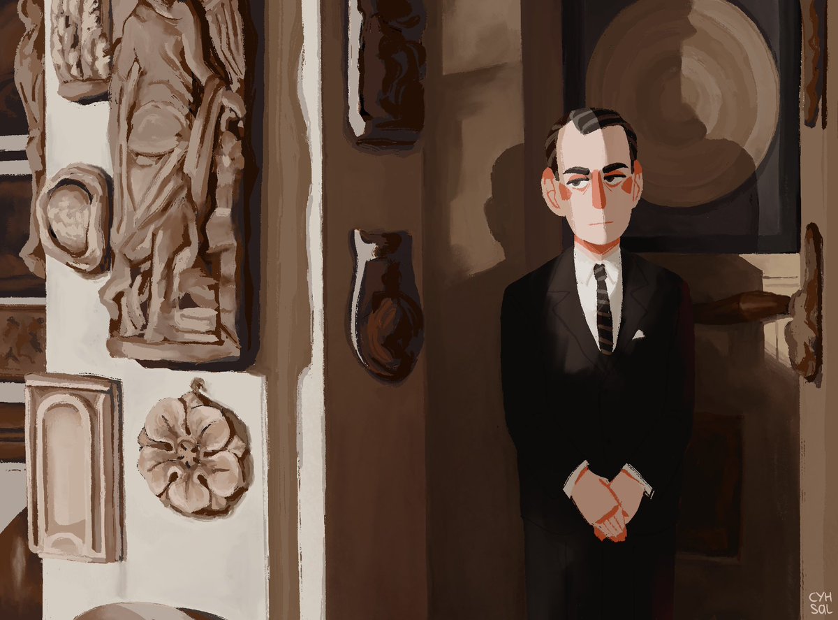 cyhsal's tweet photo. Paper Shadows 🖼️🏺 @SoaneMuseum 

Old comp — frame study from Contrasts: The Buildings of England (1968)! I’m mildly obsessed with the idea of drawing him in the museum, Sir John S + Sir John S yes please

#johnsummerson #johnsoane #illustration #architecture #イラスト https://t.co/RuBb6YYsr0