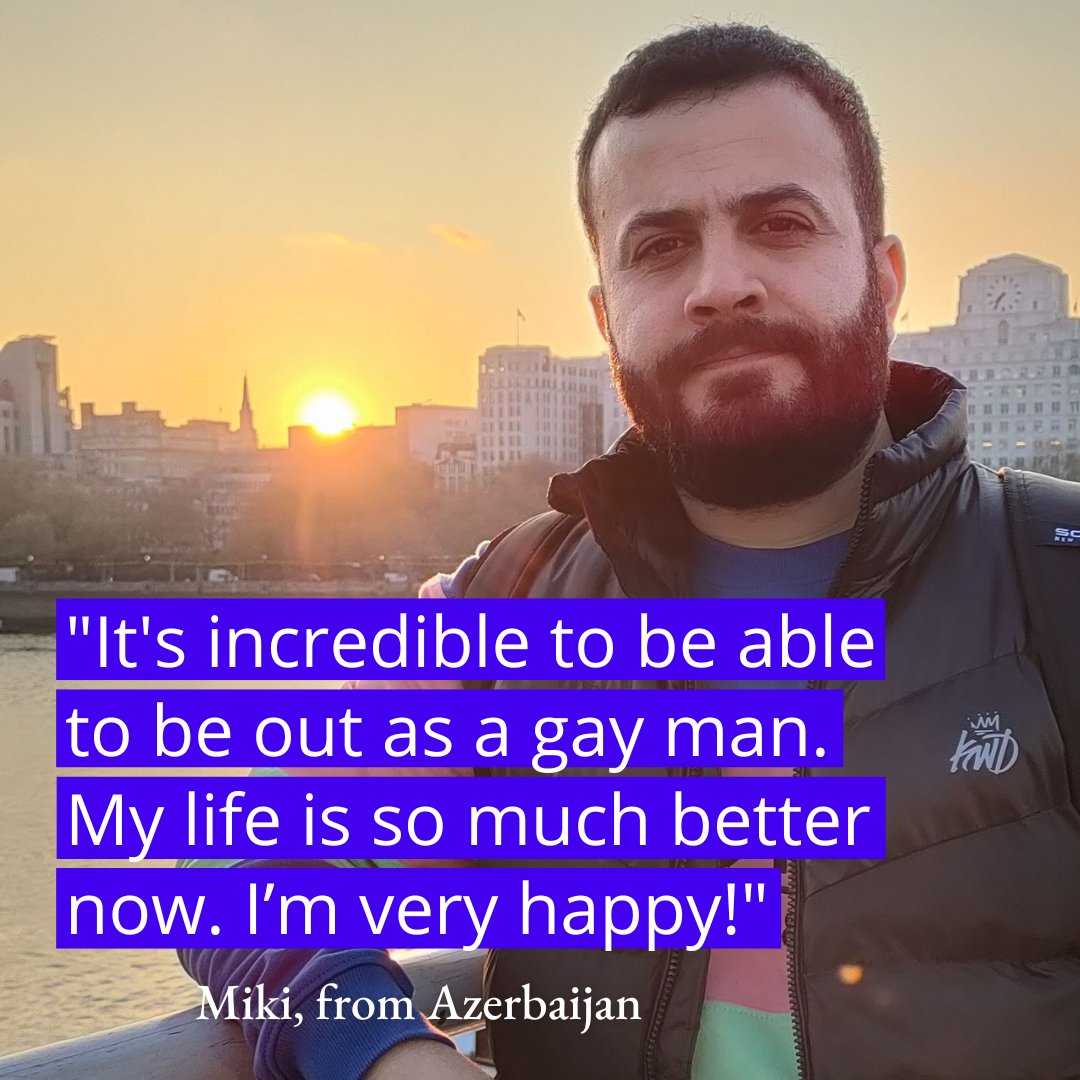 We spoke to Miki, a #Gay man who was granted refugee status in the UK in 2023. Read his story, from fleeing Azerbaijan, to the joy of attending his first #LGBTQ pride parade at rb.gy/oqiwb 🏳️‍🌈 Thank you Miki! ❤️ #LGBT