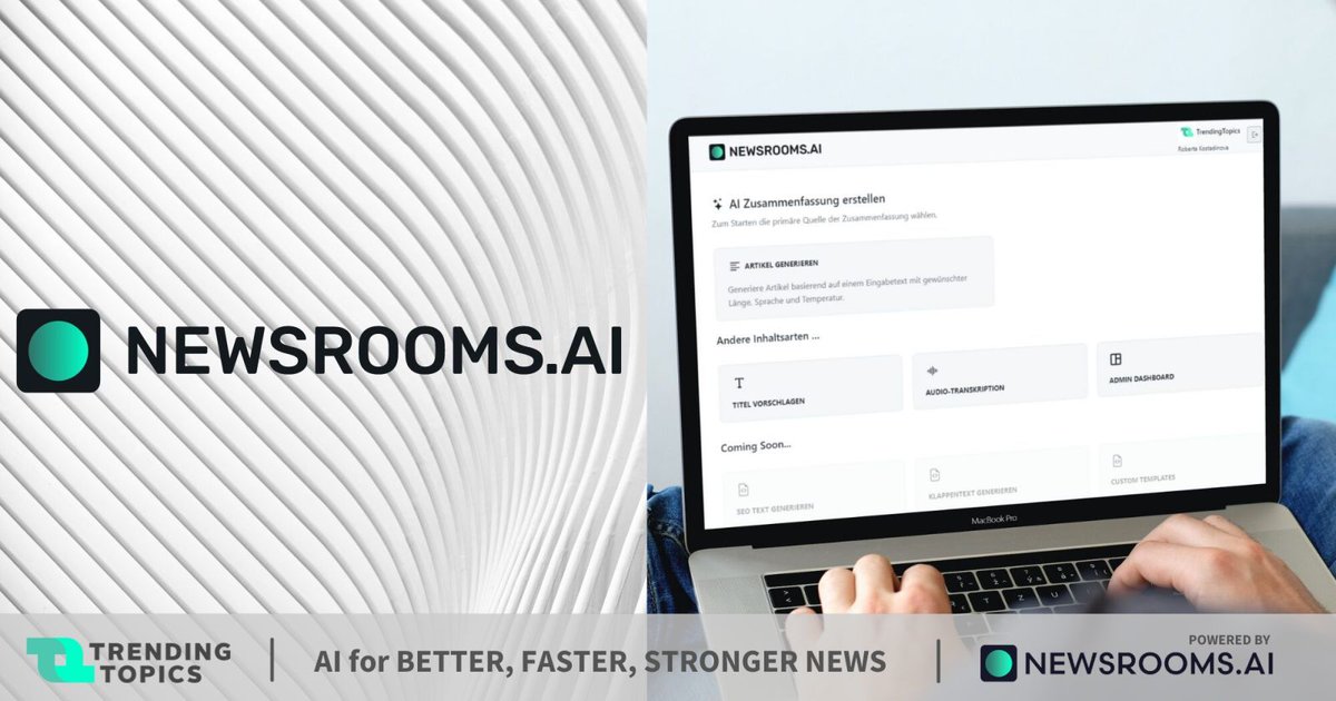 Bonjour, ladies and gentlemen! GREAT NEWS on our end! 💡 Trending Topics is taking another step into changing the media branch. 🚀Meet NewsroomsAI, a MediaTech, that will be a game-changer in the industry. 

buff.ly/4cCFxef