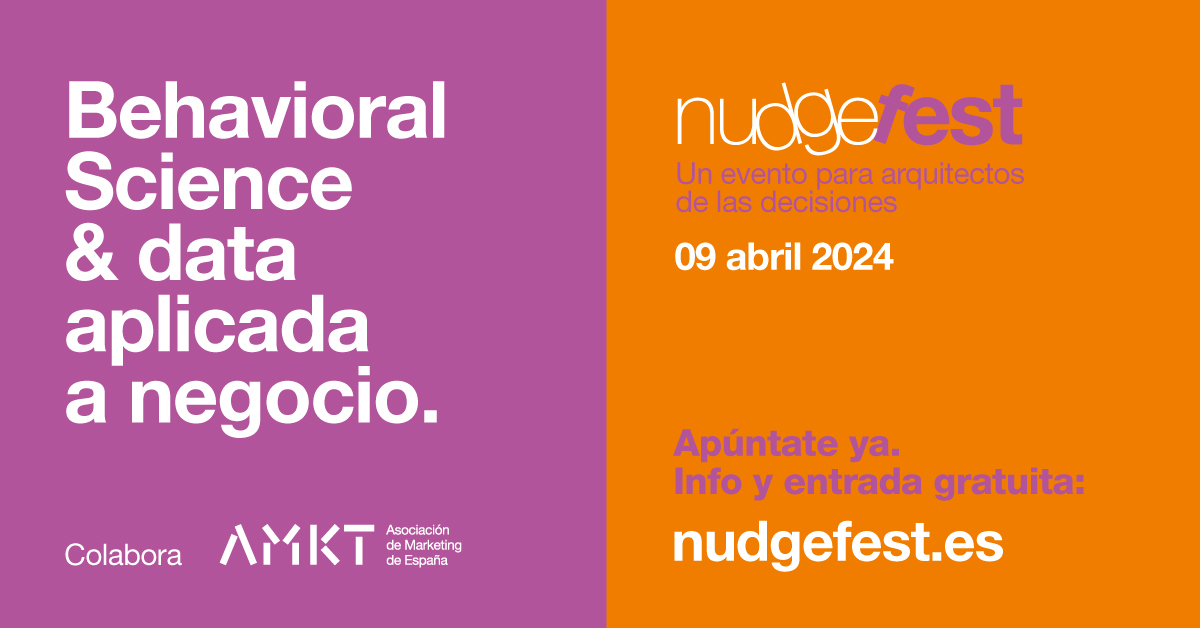 Asociacion_DEC's tweet image. 🎏#Evento | El próximo 9 de abril tendrá lugar la 2ª  edición del @NudgeFest, una jornada dedicada a las Ciencias del Comportamiento y a los datos, organizado por la agencia de #BehavioralDesign, @woko_agency, en colaboración con el blog el Ministerio del Comportamiento.

🧵1/4