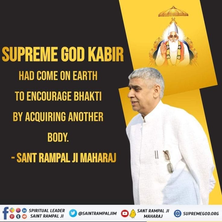 #GodMorningTuesday
SUPREME GOD
KABIR
HAD COME ON EARTH TO ENCOURAGE BHAKTI BY ACQUIRING ANOTHER BODY.
<a href="/SaintRampalJiM/">Sant Rampal Ji Maharaj</a> 
Must Visit our Saint Rampal Ji Maharaj YouTube Channel for More Information
#tuesdayvibe