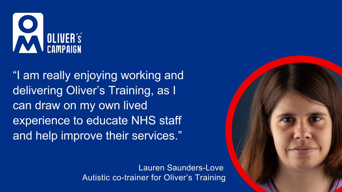 It's #AutismAcceptanceWeek. Like every week, we're committed to ensuring autistic people experience excellent care & support. Read an interview with Lauren about being an autistic co-trainer for Oliver's Training at👉 bit.ly/LaurenOliversT… #OliversCampaign @PaulaMc007