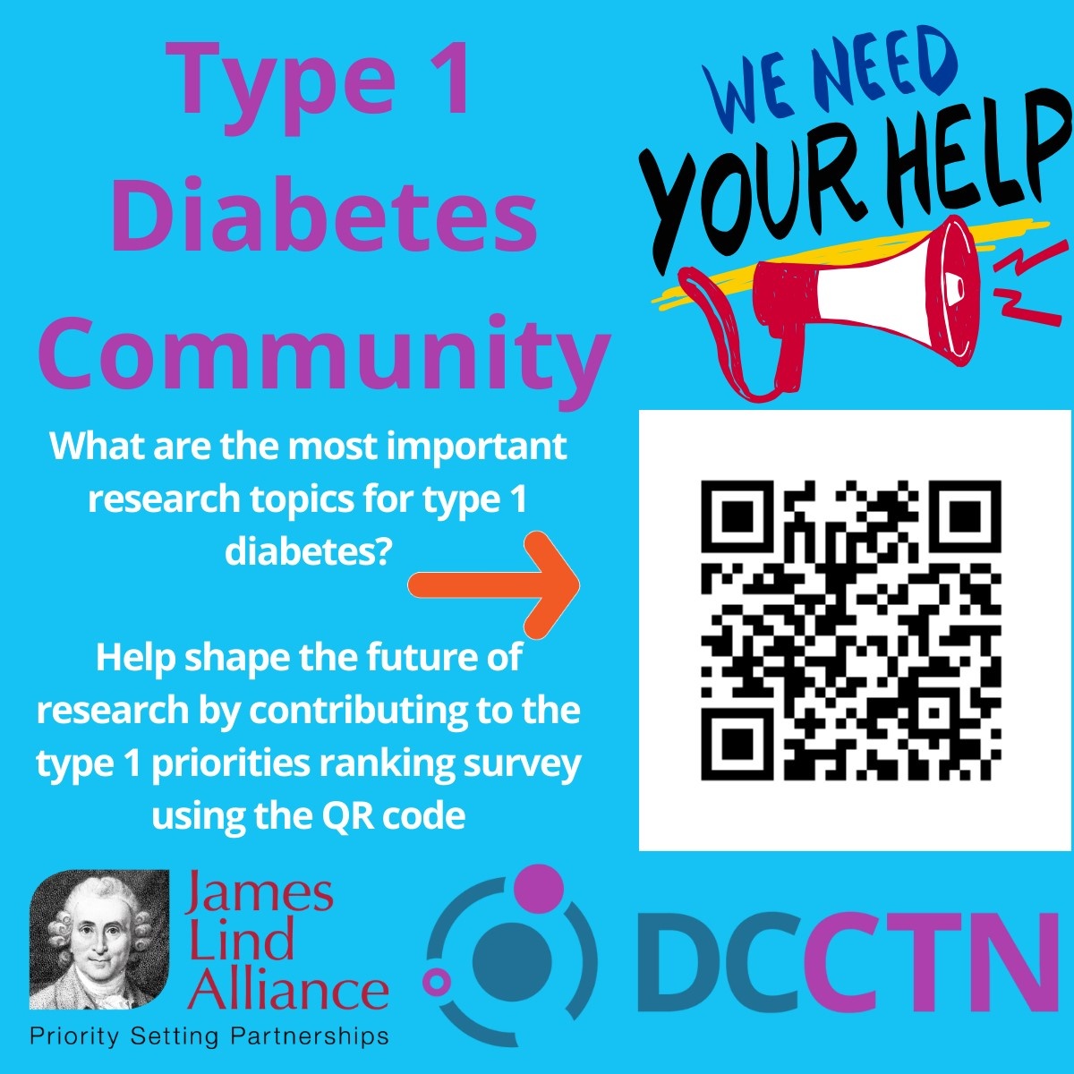 @LindAlliance invite you to share your views to shape the future of type 1 diabetes research. Scan the QR code to take their survey. #diabetes #research @boltoncarers @boltonhospice @cahn_uk @boltonnhsft @boltonhindus @THEBCOM1 @BoltonTogether @BoltonChampions @PrecGems