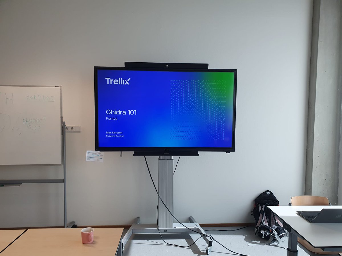 Last week, I represented @Trellix at @Fontys' cyber security minor with my Ghidra 101 workshop! It was an absolute blast, with motivated students all around!