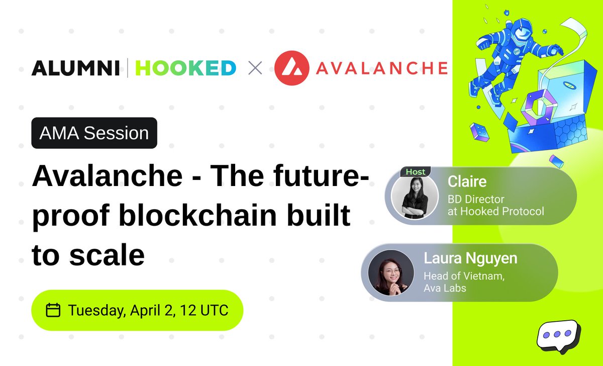 #NewEraofHOOKED #HookedonWeb3Mastery HOOKED 2.0: Master Web3 via insightful talk with Web3 ecosystem giant, @avax, a platform for building decentralized applications in one interoperable, decentralized, and highly scalable ecosystem! In our latest initiative to enrich the…