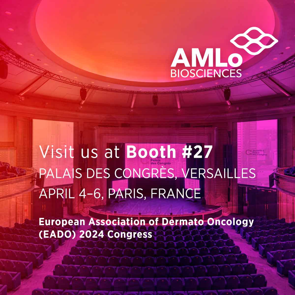 @AMLoBiosciences are delighted to be attending European Association of Dermato-Oncology Congress, Paris 4-6 April. #EADO2024 Stop by booth 27 to speak to the team, take our interactive #dermatology quiz and find out about #AMBLor our prognostic technology. bit.ly/3xlZd5Z