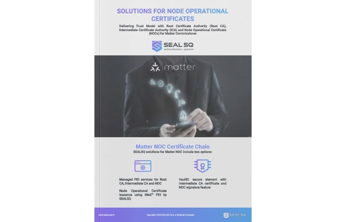 @SEALSQcorp ($LAES) Selected by @D-Link to Deliver Matter Compliant Node Attestation Certificates for Next Generation of Consumer IoT Gateways hubs.li/Q02rsR2R0