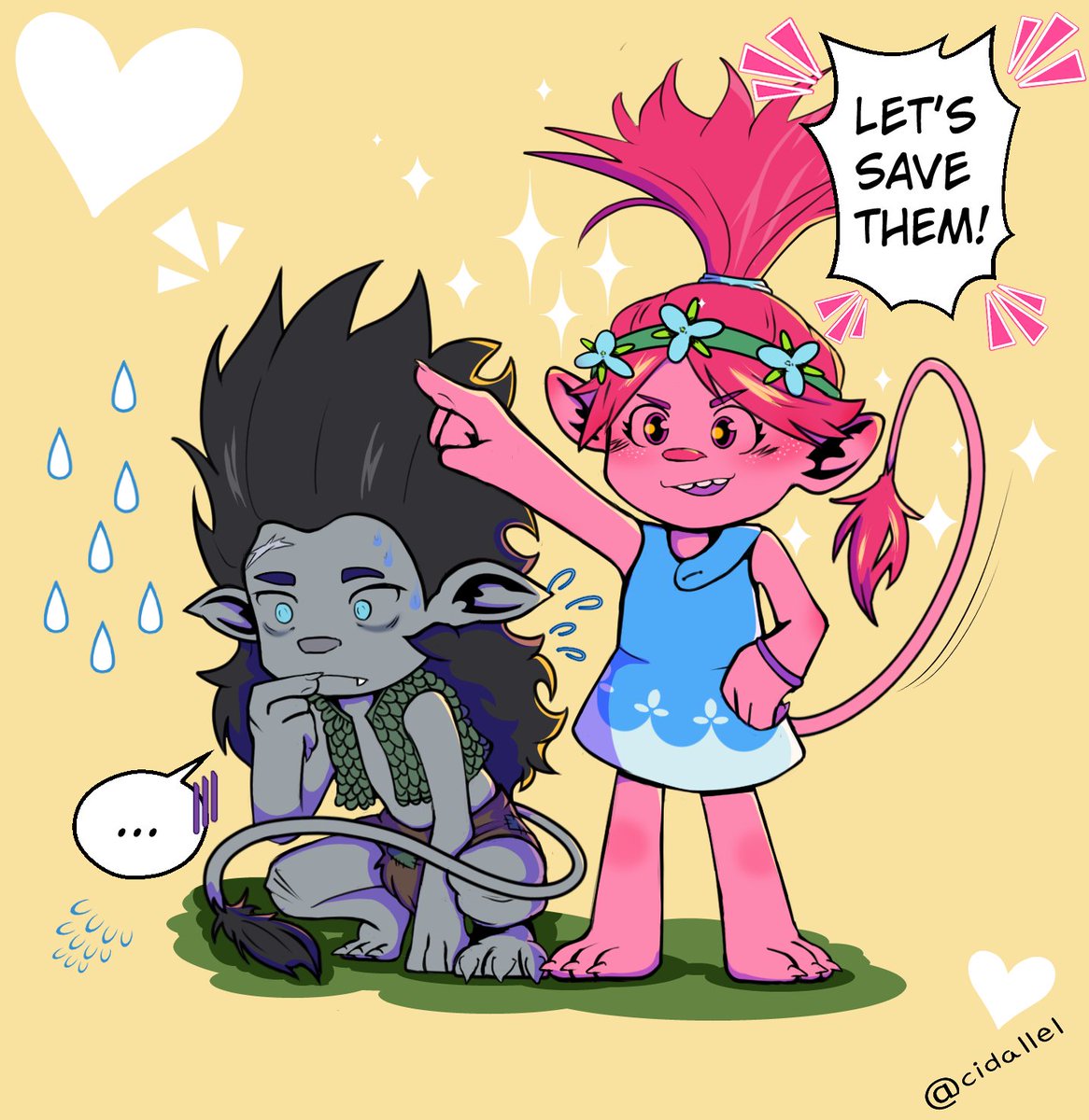 cidallel's tweet image. Broppy Fanfic Recommendation. A lovely story where Poppy, on her way to Bergen Town, meets Branch, who was a breeder in the forest.
archiveofourown.org/works/52942201…
Cute fluffy and they have tails #trolls #fanfiction #broppy #BranchTrolls #poppyTrolls