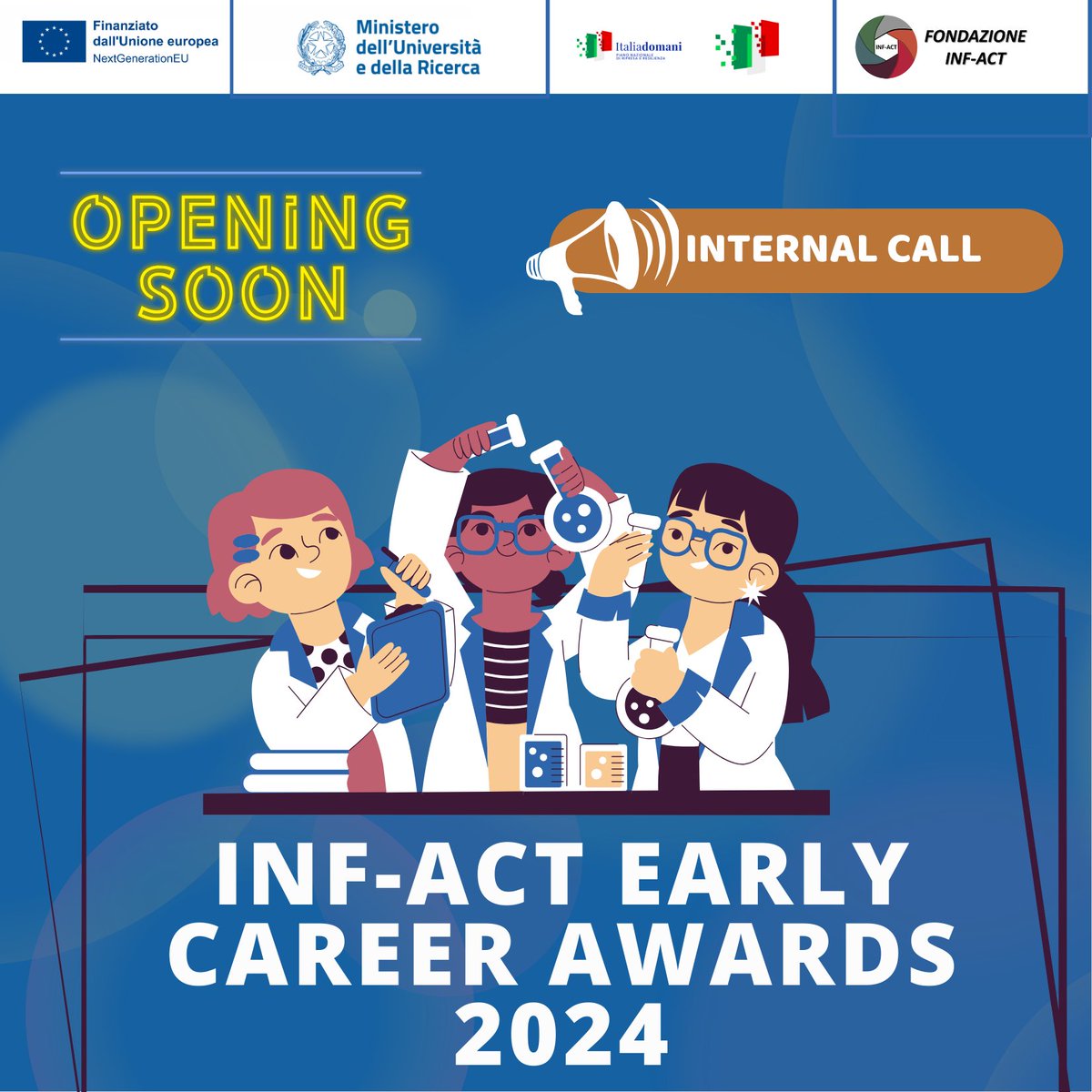 Are you an early-career #researchers affiliated to one of the 25 members of the INF-ACT Foundation🦟🪳🪰? 
Check the🏆 INF-ACT Early-Career Awards 2024🏆! 
Deadline: 20.05.2024.

➡️inf-act.it/calls-details.…

#callforapplication #savethedate #grants