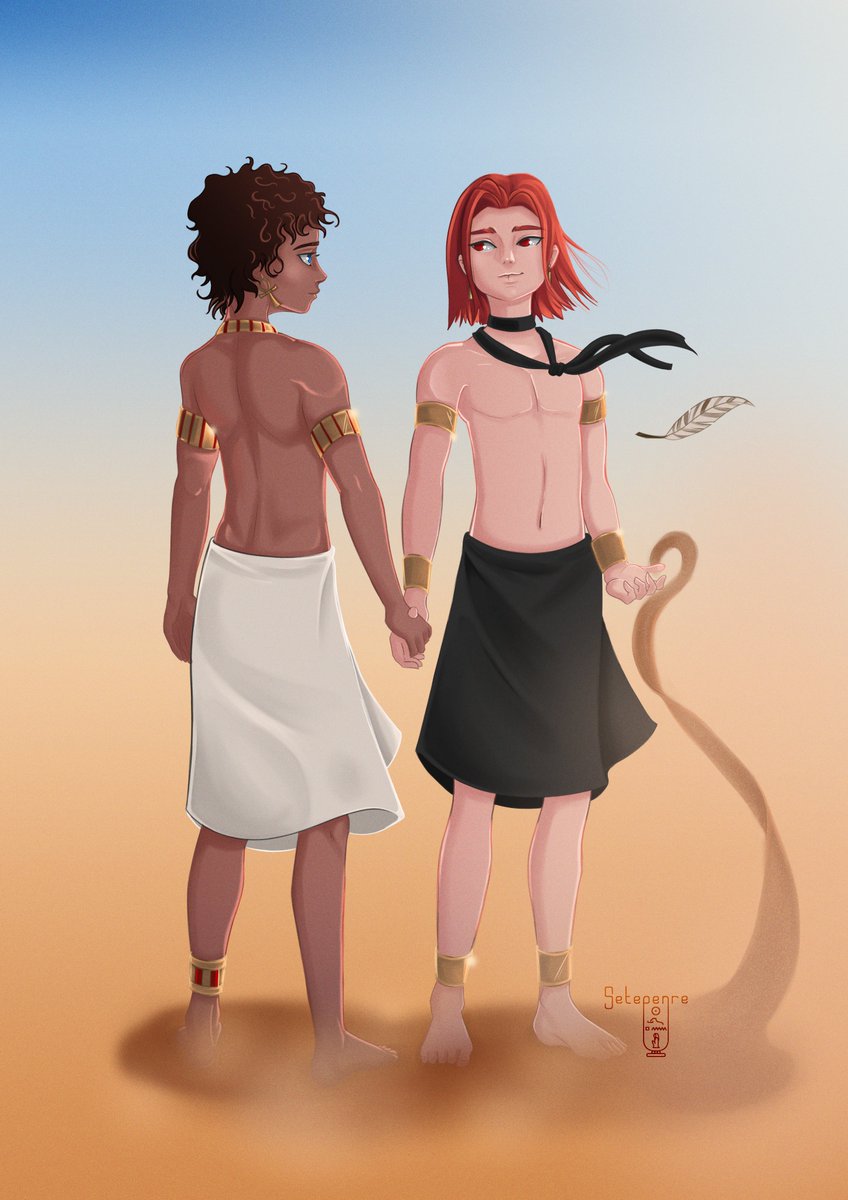 Just a smol Seth and his brother, Horus the elder. 🥹 #Ennead #엔네아드 #エネアド