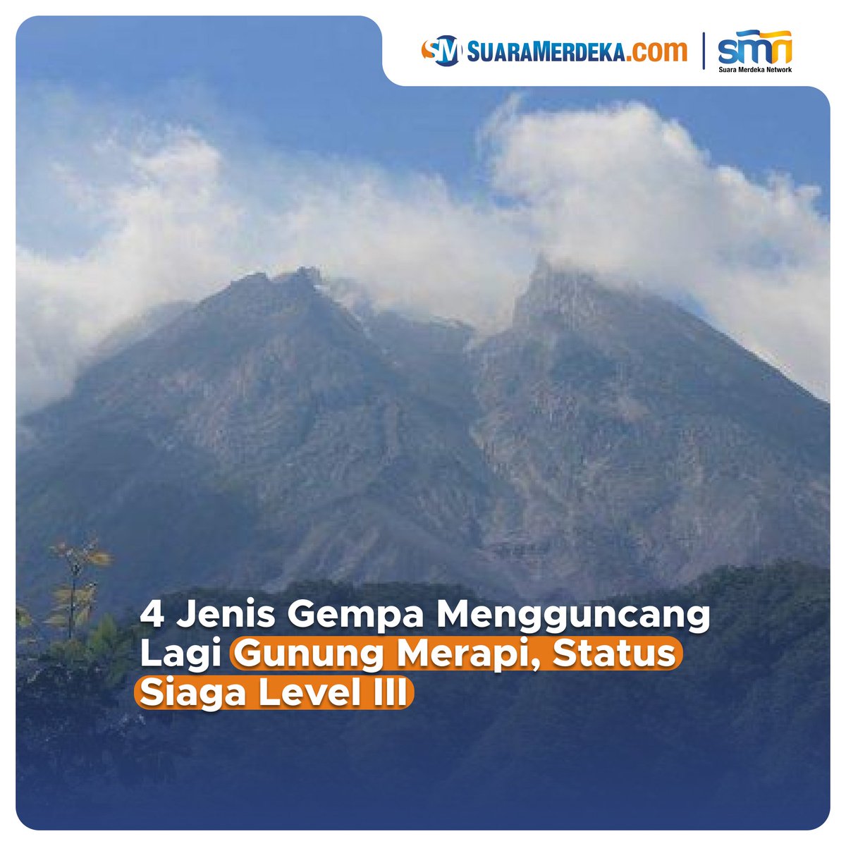 suaramerdeka's tweet photo. Setelah sebelumnya terjadi penurunan jumlah gempa, tiba-tiba pada Senin, 1 April 2024, 4 jenis gempa mengguncang Gunung Merapi.

https://t.co/oFWYhbGI6p

#suaramerdeka #suaramerdekacom #promedia #gempa #gunungmerapi #merapi #statussiaga #gempamerapi https://t.co/UoqsmXdeSF
