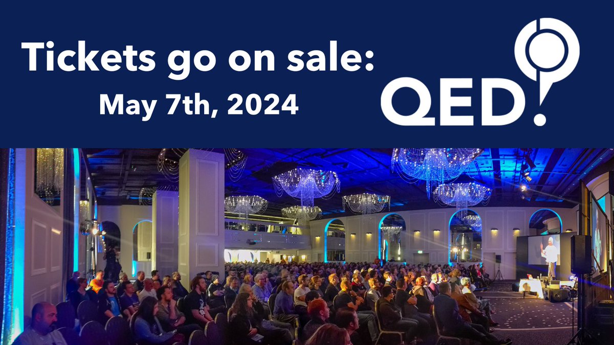 📢📢 QED Tickets on sale from May 7th, 2024 📢📢 The wait is almost over – tickets for QED 2024 will be available to buy from 3pm UK time on May 7th, 2024. This year we’ll be releasing early-bird tickets costing £164 for a full weekend ticket. Details: qedcon.org/updates/2024/t…