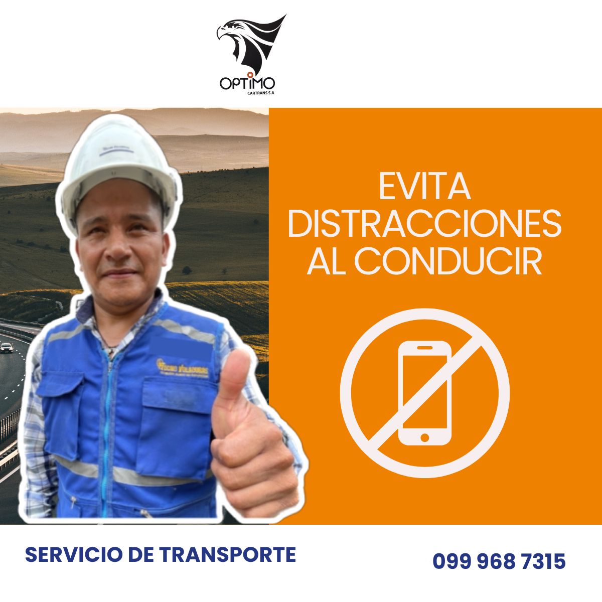 Maneja sin distracciones. No uses el celular, concéntrate en la carretera. #NoMasAccidentes #Turi #carreteras #Darién