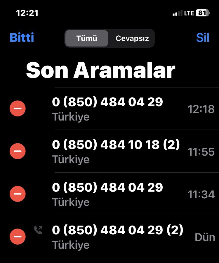 Digitürk’ün aşağıda paylaştığım numaralardan günde onlarca defa aranıyorum. 

Türk Telekomdan aradığını yeni sözleşme süremin bittiğini vs vs. 

Kurumsal bir marka olan <a href="/Digiturk/">Digiturk</a>’e yakışır mı böyle yalanla , sahtekarlıkla insanları kandırmaya. 

Beni bir daha rahatsız etmeyin.